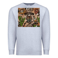 Heather Grey western rodeo Premium Sweatshirt - AdoDesignShop