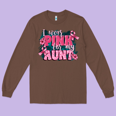I Wear Pink For My Aunt Long Sleeve Tee Designed By Fadigitalartstudio