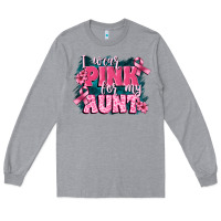 Heather Grey i wear pink for my aunt Long Sleeve Tee - FaDigitalArtStudio