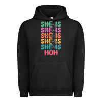 Pigment Black she is mom Urban Hoodie - JahusDesignShop