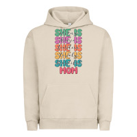 Pigment French Oak she is mom Urban Hoodie - JahusDesignShop