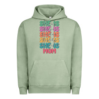Pigment Oil Green she is mom Urban Hoodie - JahusDesignShop