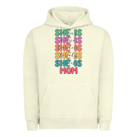 Pigment Pistachio she is mom Urban Hoodie - JahusDesignShop