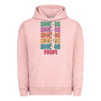 Pigment Salmon she is mom Urban Hoodie - JahusDesignShop