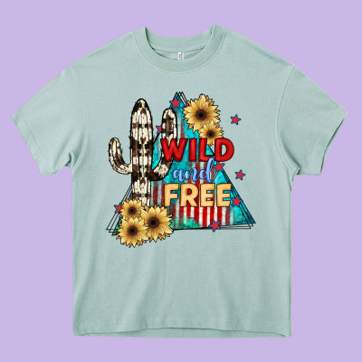 Wıld And Free Heavy Core Tee Designed By Jahusdesignshop