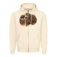 Sandshell leopard cowhide glitter patches Zipper Hoodie - Artiststas