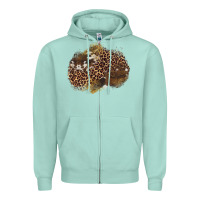 Seafoam leopard cowhide glitter patches Zipper Hoodie - Artiststas