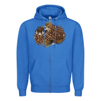 True Royal leopard cowhide glitter patches Zipper Hoodie - Artiststas