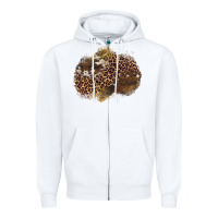 White leopard cowhide glitter patches Zipper Hoodie - Artiststas
