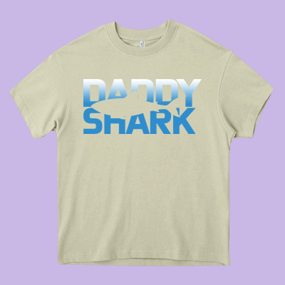 Daddy Shark Heavy Core Tee Designed By Bettercallsaul