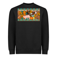 Black Fall farm animals cow pig rooster Heavyweight Sweatshirt - Artiststas