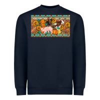 Navy Fall farm animals cow pig rooster Heavyweight Sweatshirt - Artiststas