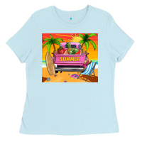 Baby Blue summer truck Ladies Tee - TumblerDesignByShophia