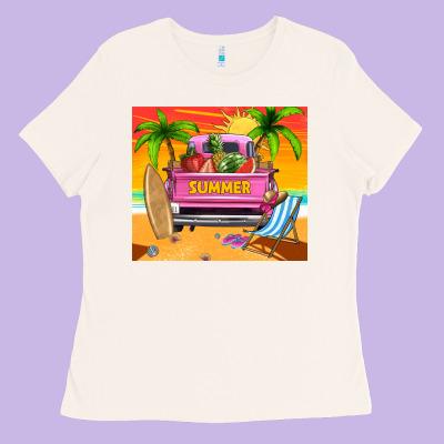 Summer Truck Ladies Tee Designed By Tumblerdesignbyshophia