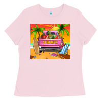 Bubblegum Pink summer truck Ladies Tee - TumblerDesignByShophia