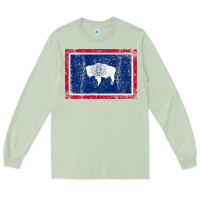 Matcha State of Wyoming Flag Fun Vintage Retro Fall Hiking Long Sleeve Tee - longCreatives