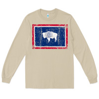 Mushroom State of Wyoming Flag Fun Vintage Retro Fall Hiking Long Sleeve Tee - longCreatives
