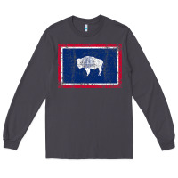 Smoke State of Wyoming Flag Fun Vintage Retro Fall Hiking Long Sleeve Tee - longCreatives