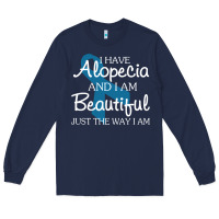 Navy I Have Alopecia Awareness, I Am Beautiful Just Th Long Sleeve Tee - longCreatives