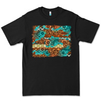 Black Leopard and Aztec Background Western Premium Tee - texasbilliewilder