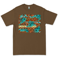 Cacao Leopard and Aztec Background Western Premium Tee - texasbilliewilder