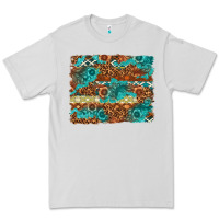 Dove Grey Leopard and Aztec Background Western Premium Tee - texasbilliewilder