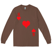 Chestnut Queen Of Hearts  Playing Card   Halloween Costume Long Sleeve Tee - longCreatives