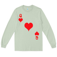 Matcha Queen Of Hearts  Playing Card   Halloween Costume Long Sleeve Tee - longCreatives