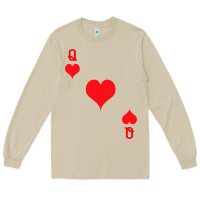 Mushroom Queen Of Hearts  Playing Card   Halloween Costume Long Sleeve Tee - longCreatives
