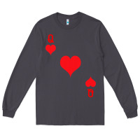 Smoke Queen Of Hearts  Playing Card   Halloween Costume Long Sleeve Tee - longCreatives