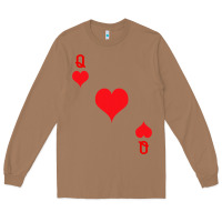 Toasted Coconut Queen Of Hearts  Playing Card   Halloween Costume Long Sleeve Tee - longCreatives