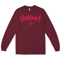 Burgundy GILLEY S BAR URBAN COWBOY GILLEYS TEXAS Long Sleeve Tee - longCreatives