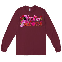 Burgundy Heart breaker Valentine's Day Long Sleeve Tee - FaDigitalArtStudio