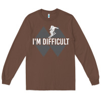 Chestnut I'm Difficult Double Black Diamond Skiing Long Sleeve Tee - longCreatives