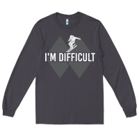 Smoke I'm Difficult Double Black Diamond Skiing Long Sleeve Tee - longCreatives