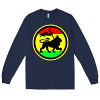 Navy Rasta Lion Long Sleeve Tee - longCreatives