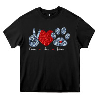 Black Peace Love Paws Heavy Core Tee - Bettercallsaul