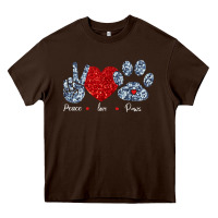 Chocolate Brown Peace Love Paws Heavy Core Tee - Bettercallsaul