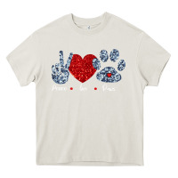 Cream Peace Love Paws Heavy Core Tee - Bettercallsaul