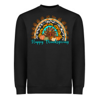 Black Happy thanksgiving rainbow Heavyweight Sweatshirt - Artiststas