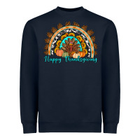 Navy Happy thanksgiving rainbow Heavyweight Sweatshirt - Artiststas