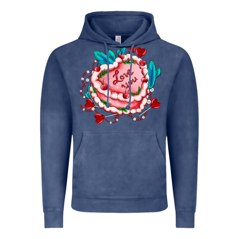 Valentines Day Cakes Olivia Creates Design Vintage Hoodie by OliviaCreatesArt | Teevron