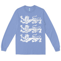 Colony Blue Retro Three England Lions Vintage Souvenir Long Sleeve Tee - longCreatives