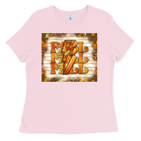 Bubblegum Pink fall with lightning bolt Ladies Tee - TumblerDesignByShophia
