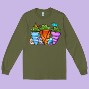 Basketball Easter Sports Carrots Long Sleeve Tee Designed By Oliviacreatesart