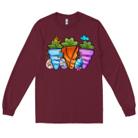 Burgundy Basketball Easter sports carrots Long Sleeve Tee - OliviaCreatesArt