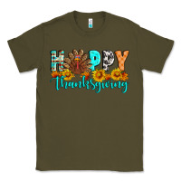 Army Green Happy Thanksgiving Classic Tee - Artiststas