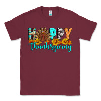 Burgundy Happy Thanksgiving Classic Tee - Artiststas