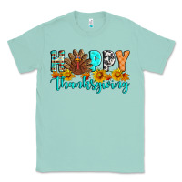 Seafoam Happy Thanksgiving Classic Tee - Artiststas