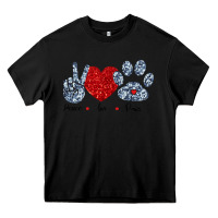 Black Peace Love Paws Heavy Core Tee - Bettercallsaul